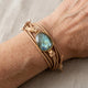 Vintage Leather Stone Bracelet