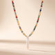 Colorful Natural Stone Square Beaded Necklace