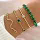 Vintage Green Zirconia Bracelet Set