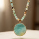 Bohemian Natural Stone Round Pendant Necklace
