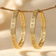 Luxe Copper Zirconia Triangle Hoop Earrings