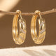 Gold Cubic Zirconia Round Hoop Earrings
