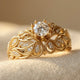 Elegant Copper Maple Leaf Ring