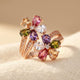 Boho Double Flower Wedding Synthetic Zirconia Ring