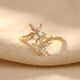 Sparkling Zirconia Flower Golden Ring