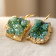 Elora Raw Green Aura Quartz Druzy Earrings
