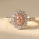 Two-Tone Sunflower Ring with Four-Prong Oval