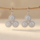 925 Sterling Silver **triple Moissanite Cluster Earrings In Plated