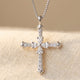 925 Sterling Silver Elegant Silver Cross Necklace With Sparkling Moiss Necklace
