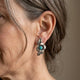 Turquoise Flower Leaf Vintage Style Earrings