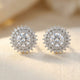 925 Sterling Silver Elegant Silver Floral Stud Earrings With Central M Earring