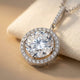 925 Sterling Silver Elegant Solitaire Moissanite Necklace In Plated wi Necklace