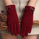 Suede Bow Winter Gloves