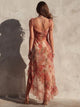 Damen Midikleid Mit Blumenmuster Und Volantsaum