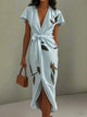 Damen Wickel Midikleid Mit Blumenprint