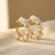 Bohemian Vintage Alloy Hoop Earrings with Baroque Pearl Accents