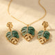 Bohemian Style Irregular Leaf Earrings And Necklace Set Jewelry Set