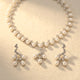 Pearl Geometric Necklace Bracelet Earrings Jewelry Set