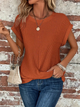 Damen Strukturierter Kurzarm Pullover Mit Rundhalsausschnitt