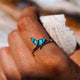 Whale Tail Ring made of Silver and Opal
