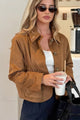 Damen Wildleder Optik Mantel Mit Reverskragen
