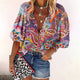 Damenbluse Mit Blumenprint Und Knopfleiste