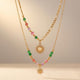 Bohemian Beaded Spiral Sun Pendant Necklace