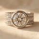 Elegant Copper Cubic Zirconia Floral Ring