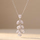 Silver Pear Cut Crystal Leaf Necklace