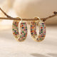 Minimalist Geometric Round Zircon Earrings