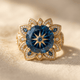Floral Synthetic Zirconia Red Wedding Ring