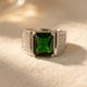 Trendy Mens Green Zircon Statement Ring