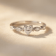 Elegant Flower Zirconia Silver Ring