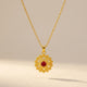 Vintage Ruby Crystal Filigree Pendant Necklace