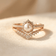 Vintage Bohemian Pearl Inlay Wedding Ring