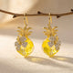 Pineapple Golden Resin Earrings