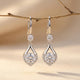 Sterling Silver Teardrop Diamond Dangle Earrings