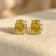 Oval Zirconia Colorful Stud Earrings