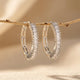 Silver Textured Hoop Chunky Statement Earrings