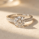 Elegant White Cubic Zirconia Gold Plated Ring