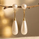 Pearl Drop Gold Dangle Earrings