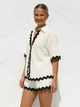 Damen Shorts Set Im Colour Block Design