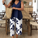 Set aus asymmetrischem Damenoberteil und Caprihose mit Blumenmuster – vielseitig, farbenfroh, bequem 🌺