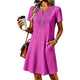 Damen T Shirt Kleid Mit Spitze Und V Ausschnitt