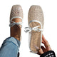 Damen Ballerinas Aus Spitze Mit Schleife