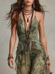 Damen Jumpsuit Mit Weitem Bein Und Blumenprint