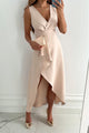 Damen Midikleid In Wickeloptik Mit Volant