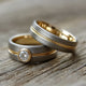 Vintage Couple Zirconia Golden Fine Ring