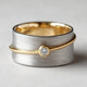 Vintage Zirconia Gold Line Silver Ring