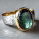 Vintage Green Silver Gilded Ring